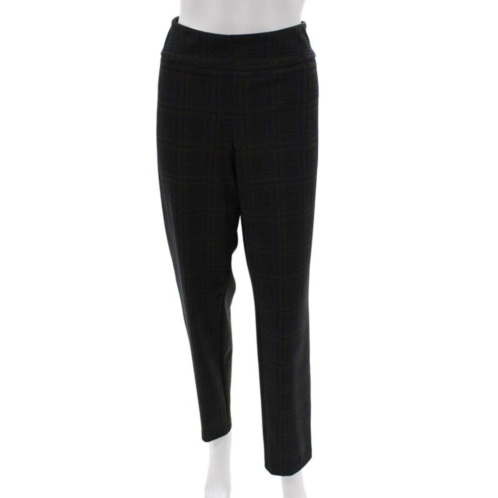 Up! Womens Ankle Dress Pants Black Check Size 12